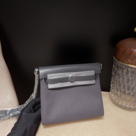 85/Ardoise   Shoulder Bag Halzan Zip MiniSilver HardwareSilver Hardware  Full Handmade