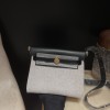 89/Black (Noir)  Shoulder Bag Halzan Zip MiniSilver Hardware Gold Hardware Full Handmade