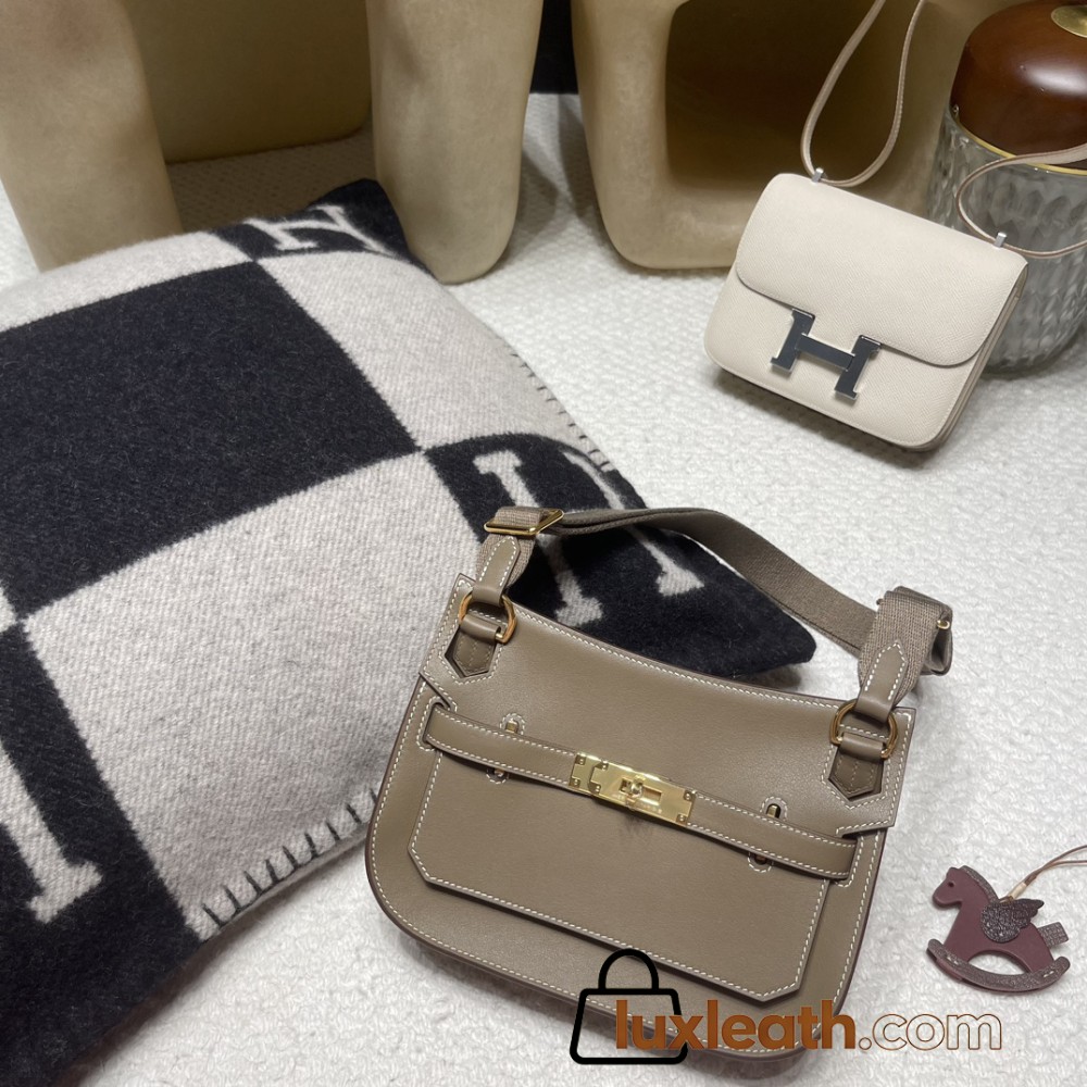 【jypsiere mini】  18/Étoupe Grey Gold Hardware  Fully Hand-Stitched 