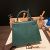 Hermes Kelly 25cm sellier Lizard 2Q /Vert Anglais Gold Hardware Full Handmade 005