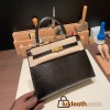 Hermes Kelly 25cm sellier Lizard 89 /Black (Noir) Gold Hardware Full Handmade 006