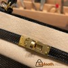 Hermes Kelly 25cm sellier Lizard 89 /Black (Noir) Gold Hardware Full Handmade 006
