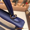 Hermes Kelly 25cm evercolor M3/Blue Encre& Framboise Gold Hardware Full Handmade 014