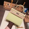 Hermes Kelly 25cm sellier Chevre R9 /Jaune Bourgeon Silver Hardware Full Handmade 016