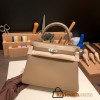 Hermes Kelly 25cm Jonathan 37/Gold Silver Hardware Full Handmade 017