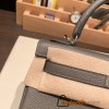 Hermes Kelly 25cm togo 8F /Etain Silver Hardware Full Handmade 018