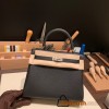 Hermes Kelly 25cm togo 89 /Black Gold Hardware Full Handmade 019