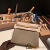 Hermes Kelly 25cm togo 18 /Étoupe Grey Gold Hardware Full Handmade 022
