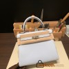Hermes Kelly 25cm togo 7R /Azur Silver Hardware Full Handmade 023