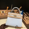 Hermes Kelly 25cm togo 7R /Azur Silver Hardware Full Handmade 023