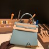 Hermes Kelly 25cm togo 7G / Ciel Silver Hardware Full Handmade 024