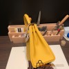 Hermes Kelly 25cm togo 9D /Jaune Ambre Silver Hardware Full Handmade 027