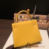 Hermes Kelly 25cm togo 9D /Jaune Ambre Silver Hardware Full Handmade 027