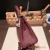 Hermes Kelly 25cm togo 57 /Bordeaux Silver Hardware Full Handmade 032