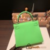 Hermes Kelly 25cm togo 6R/ Kiwi Silver Hardware Full Handmade 034