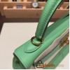 Hermes Kelly 25cm togo 3I/ Vert Criquet Gold Hardware Full Handmade 037