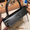 Hermes Kelly 25cm sellier box 89 /Black (Noir) Gold Hardware Full Handmade 043