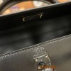 Hermes Kelly 25cm sellier box 89 /Black (Noir) Gold Hardware Full Handmade 043