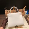 Hermes Kelly 25cm swift 01 /White (Blanc) Silver Hardware Full Handmade 047