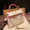 Hermes Kelly 25cm sellier swift 10 /Craie & 8W/ Rose Azalee Gold Hardware Full Handmade 050