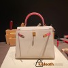 Hermes Kelly 25cm sellier swift 10 /Craie & 8W/ Rose Azalee Gold Hardware Full Handmade 050