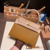 Hermes Kelly 25cm sellier Epsom touch U8 /Bronze Dore& P1/ Rose Eglantine Gold Hardware Full Handmade 055