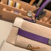 Hermes Kelly 25cm sellier Epsom touch 10 /Craie& 9W /Crocus Silver Hardware Full Handmade 058