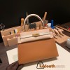 Hermes Kelly 25cm sellier Epsom touch 37/Gold& 10 /Craie Gold Hardware Full Handmade 059