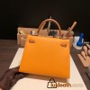 Hermes Kelly 25cm sellier Epsom touch 9H/ Soleil & 37 /Gold Gold Hardware Full Handmade 062