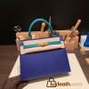 Hermes Kelly 25cm sellier Epsom touch 7T /Blue Electric & 7F /Blue Paon Gold Hardware Full Handmade 063