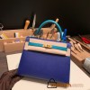 Hermes Kelly 25cm sellier Epsom touch 7T /Blue Electric & 7F /Blue Paon Gold Hardware Full Handmade 063
