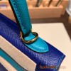 Hermes Kelly 25cm sellier Epsom touch 7T /Blue Electric & 7F /Blue Paon Gold Hardware Full Handmade 063