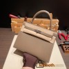 Hermes Kelly 25cm sellier Epsom 18 /Étoupe Grey Silver Hardware Full Handmade 064
