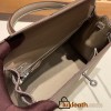 Hermes Kelly 25cm sellier Epsom 18 /Étoupe Grey Silver Hardware Full Handmade 064