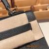Hermes Kelly 25cm sellier Epsom 89 /Black (Noir) Silver Hardware Full Handmade 066