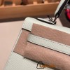 Hermes Kelly 25cm sellier Epsom 0S vertdeau Silver Hardware Full Handmade 067