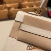 Hermes Kelly 25cm sellier Epsom 10 /Craie Gold Hardware Full Handmade 068
