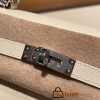 Hermes Kelly 25cm sellier Epsom I2 /Nata Silver Hardware Full Handmade 069