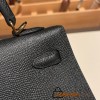 Hermes Kelly 25cm sellier Epsom 89 /Black (Noir) Gold Hardware Full Handmade 070