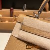 Hermes Kelly 25cm sellier Epsom 0M/Chai Silver Hardware Full Handmade 071