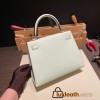 Hermes Kelly 25cm sellier Epsom I2 /Nata Silver Hardware Full Handmade 075