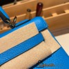 Hermes Kelly 25cm sellier Epsom 0F /Blue Frida Gold Hardware Full Handmade 077