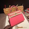 Hermes Kelly 25cm sellier Epsom U5 /Rose Lipstick Gold Hardware Full Handmade 078