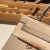 Hermes Kelly 25cm sellier Epsom S2/Trench Silver Hardware Full Handmade 080