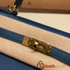 Hermes Kelly 25cm sellier Epsom S4 /Deep Blue Gold Hardware Full Handmade 082