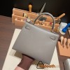 Hermes Kelly 25cm sellier  Epsom 8F /Etain Gold Hardware  Full Handmade 084