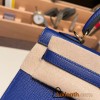 Hermes Kelly 25cm sellier Epsom 7T /Blue Electric Gold Hardware Full Handmade 087