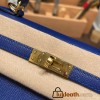 Hermes Kelly 25cm sellier Epsom 7T /Blue Electric Gold Hardware Full Handmade 087