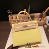 Hermes Kelly 25cm sellier Epsom 9R/Lime Gold Hardware Full Handmade 100