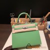 Hermes Kelly 25cm sellier Epsom 3I/Vert Criquet Silver Hardware  Full Handmade 101